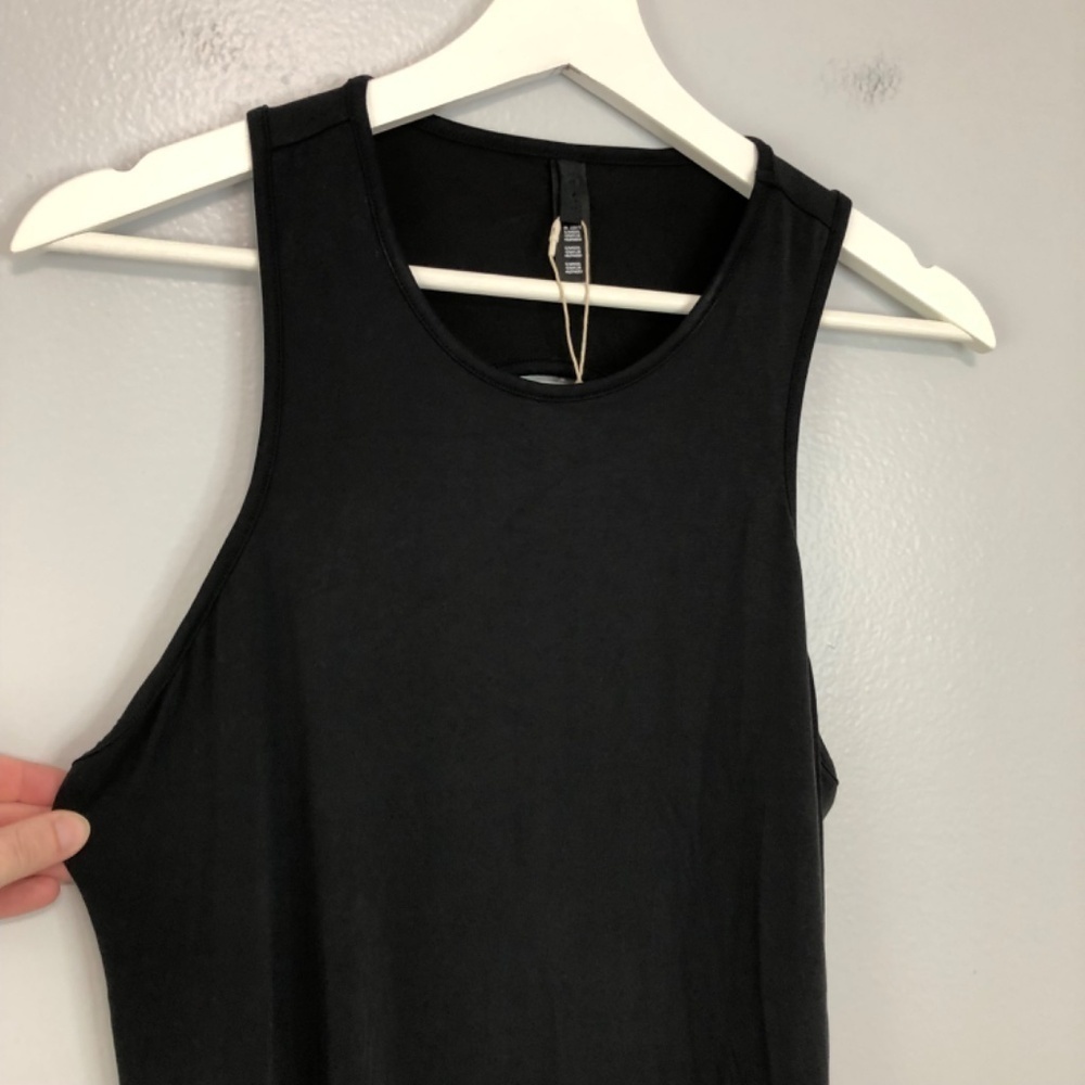 Skims Black Onyx Smooth Lounge Maxi Dress Open Back 2XL - Picture 4 of 12